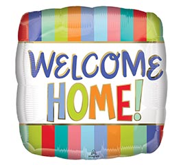 17&quot;PACKAGED WELCOME HOME STRIPES BALLOON