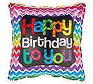 17&quot; HAPPY BDAY TO YOU COLORFUL CHEVRON