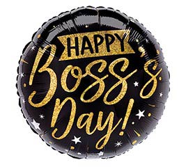 9&quot;INFLATED BOSS&#39;S DAY GOLD  BLACK