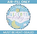 9&quot; FLAT WELCOME BABY BLUE MINI BALLOON