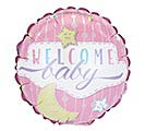 9&quot;INFLATED WELCOME BABY GIRL BALLOON