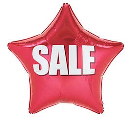 19&quot; RED SALE STAR BALLOON