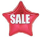 19&quot; RED SALE STAR BALLOON