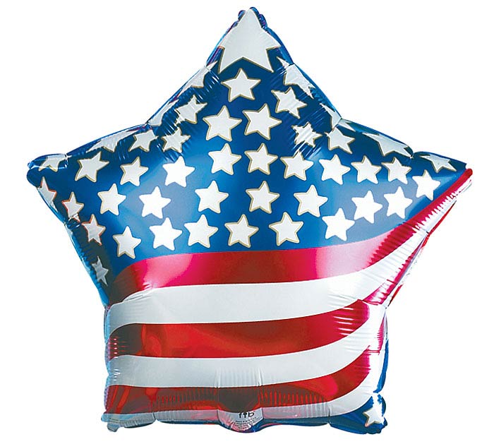 USA GOD BLESS AMERICA FLAG STARS & STRIPES 4TH JULY 18" FOIL BALLOON! 