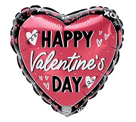 9&quot; INFLATED HAPPY VAL DAY XOXO HEART