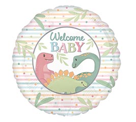 9&quot; INFLATED DINO DARLINGS WELCOME BABY