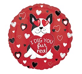 17&quot; LUV I DIG YOU FUR REAL PAWS AND KISS