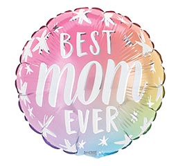 9&quot;INFLATED BEST MOM EVER OMBRE  STARS