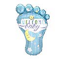 32&quot; PKG WELCOME BABY BLUE FOOT BALLOON