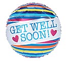 17&quot; GET WELL STRIPES BALLOON