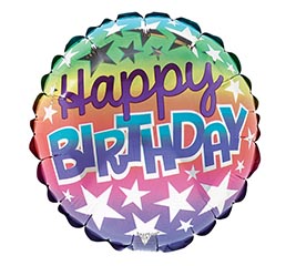 9&quot;INFLATED HBD OMBRE RAINBOW