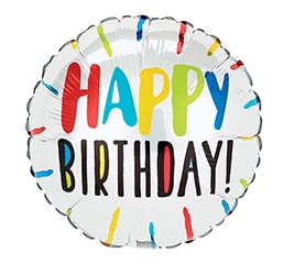 9&quot;INFLATED BIRTHDAY STRIPES MINI BALLOON