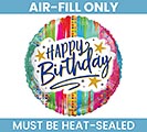 Related Product Image for 4&quot; FLAT BIRTHDAY PAINTED STRIPES BALLOON 