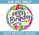 9&quot;FLAT BIRTHDAY PAINTED STRIPES BALLOON