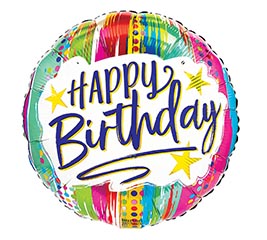 9&quot;INFLATED BIRTHDAY PAINTED STRIPES