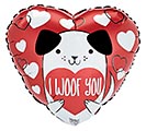 17&quot; I WOOF YOU DOG RED HEART BALLOON