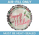 9&quot;FLAT HAPPY HOLIDAYS PLAID  HOLLY