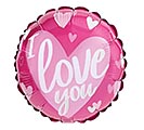 4&quot;INFLATED I LOVE YOU PINK HEARTS