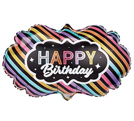 25&quot;PKG HBD MARQUEE STRIPES SATIN LUXE
