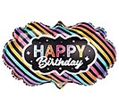 25&quot;PKG HBD MARQUEE STRIPES SATIN LUXE