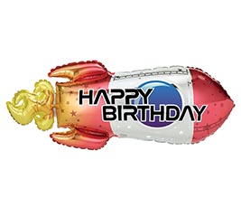 28&quot;PKG BIRTHDAY ROCKET SHAPE