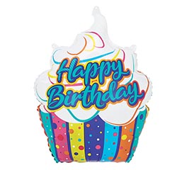 28&quot;PKGICED CUPCAKE HBD PLASTIC FILM