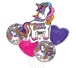 HAPPY BIRTHDAY UNICORN BALLOON BOUQUET