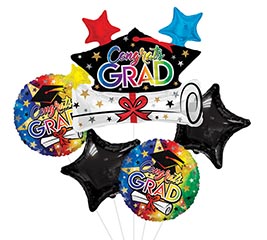 CONGRATS GRAD SCROLL BALLOON BOUQUET