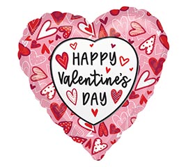 9&quot; INFLATED HVD PINK HEART HAPPY VAL DAY