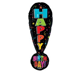 34&quot; PKG HBD EXCLAMATION POINT SHAPE