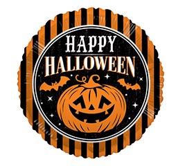 17&quot; HAL PUMPKIN AND BATS HAPPY HALLOWEEN