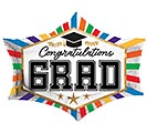 Related Product Image for 30&quot; PKG STRIPES CONGRATULATIONS GRAD 