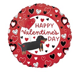 17&quot; HVD DACHSUND PAWS AND KISSES ROUND