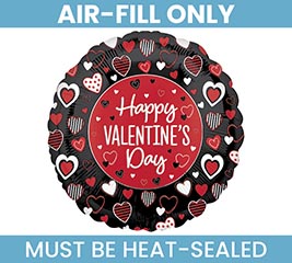4&quot; HVD RED  BLACK HEARTS PAWS  KISSES