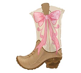 36&quot; PKG COQUETTE COWGIRL BOOT SHAPE