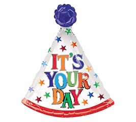 14" INFLATED HBD IT'S YOUR DAY PARTY HAT