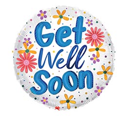 9" INFLATED GWS FLORAL GET WELL SOON