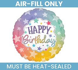 9" FLAT HBD RAINBOW OMBRE AND STARS