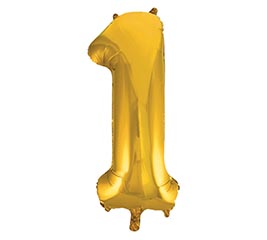 34&quot; PKG BALLOON NUMBER 1 GOLD