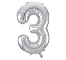 Customers also bought 34&quot; PKG BALLOON NUMBER 3 SILVER product image 