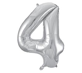 34&quot; PKG BALLOON NUMBER 4 SILVER