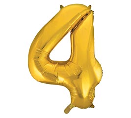 34&quot; PKG BALLOON NUMBER 4 GOLD