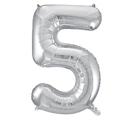 34&quot; PKG BALLOON NUMBER 5 SILVER