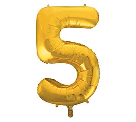 34&quot; PKG BALLOON NUMBER 5 GOLD