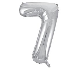 34&quot; PKG BALLOON NUMBER 7 SILVER