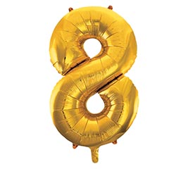 34&quot; PKG BALLOON NUMBER 8 GOLD