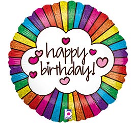 18&quot;PACKAGED HAPPY BIRTHDAY RETRO