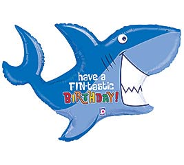 35&quot; PKGD FINTASTIC BIRTHDAY SHARK SHAPE