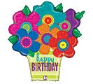 30&quot;PKG HBD BUTTON FLOWERS HOLOGRAPHIC