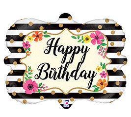 26&quot;PKG FLORAL FRAME BIRTHDAY